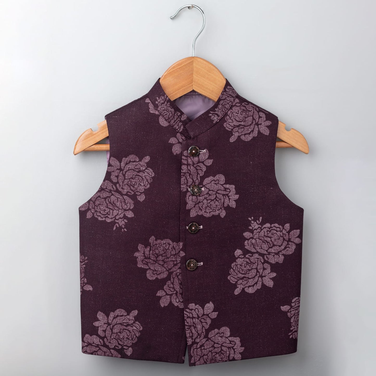 Maroon Floral Waistcoat