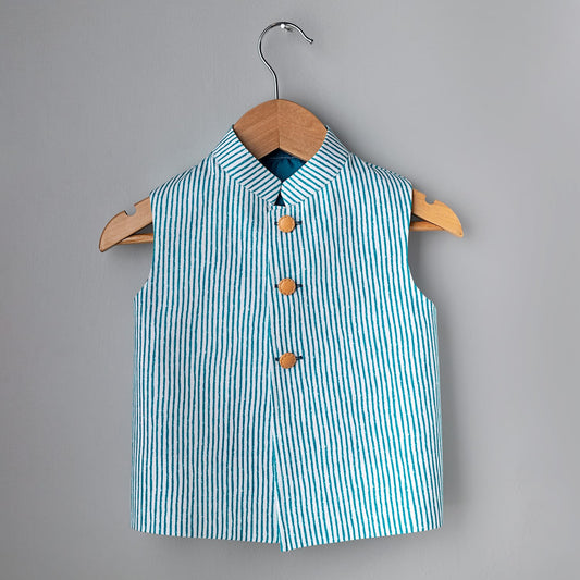 Teal Striped Waistcoat