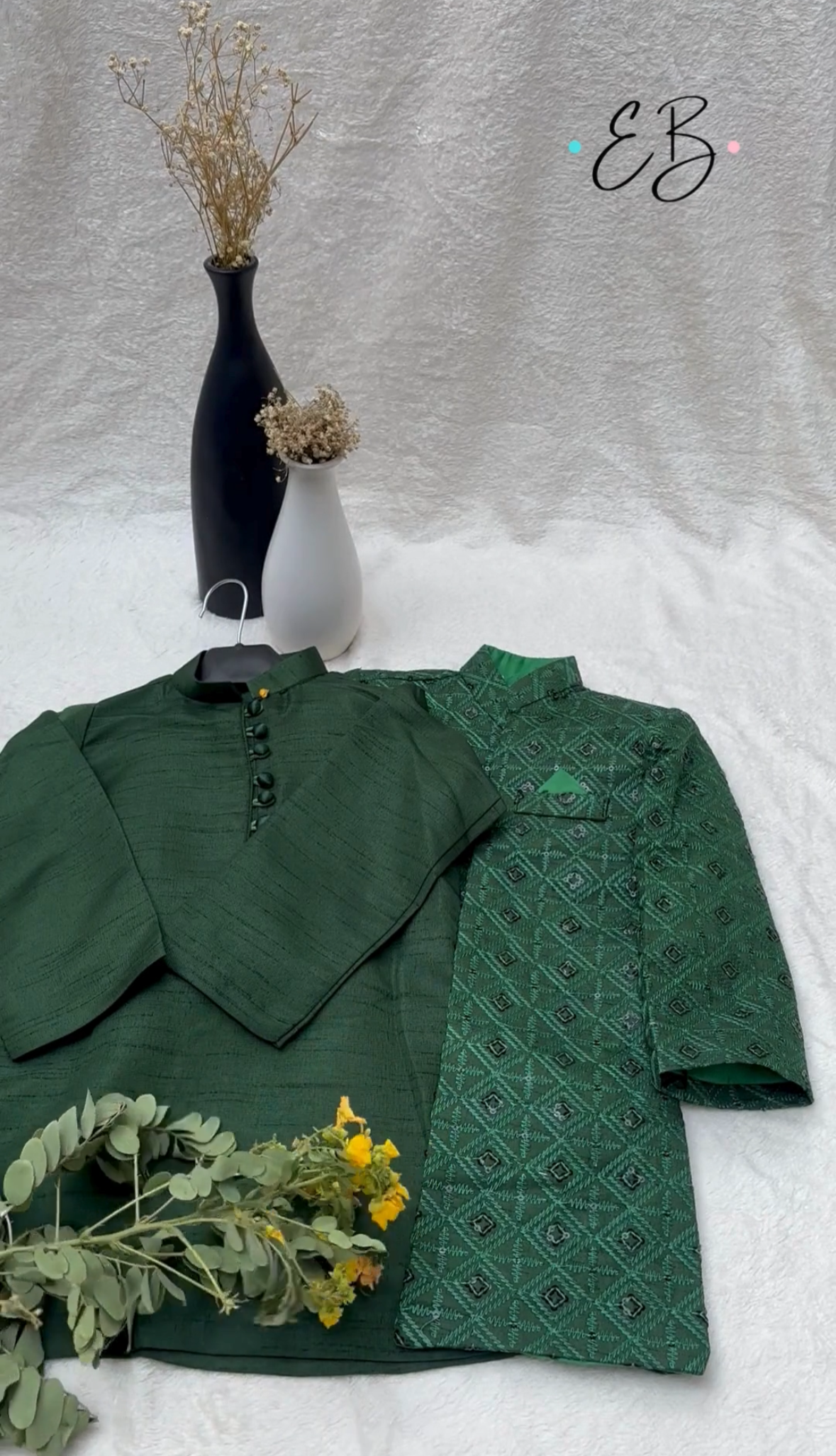 Green Embroidered Sherwani Suit