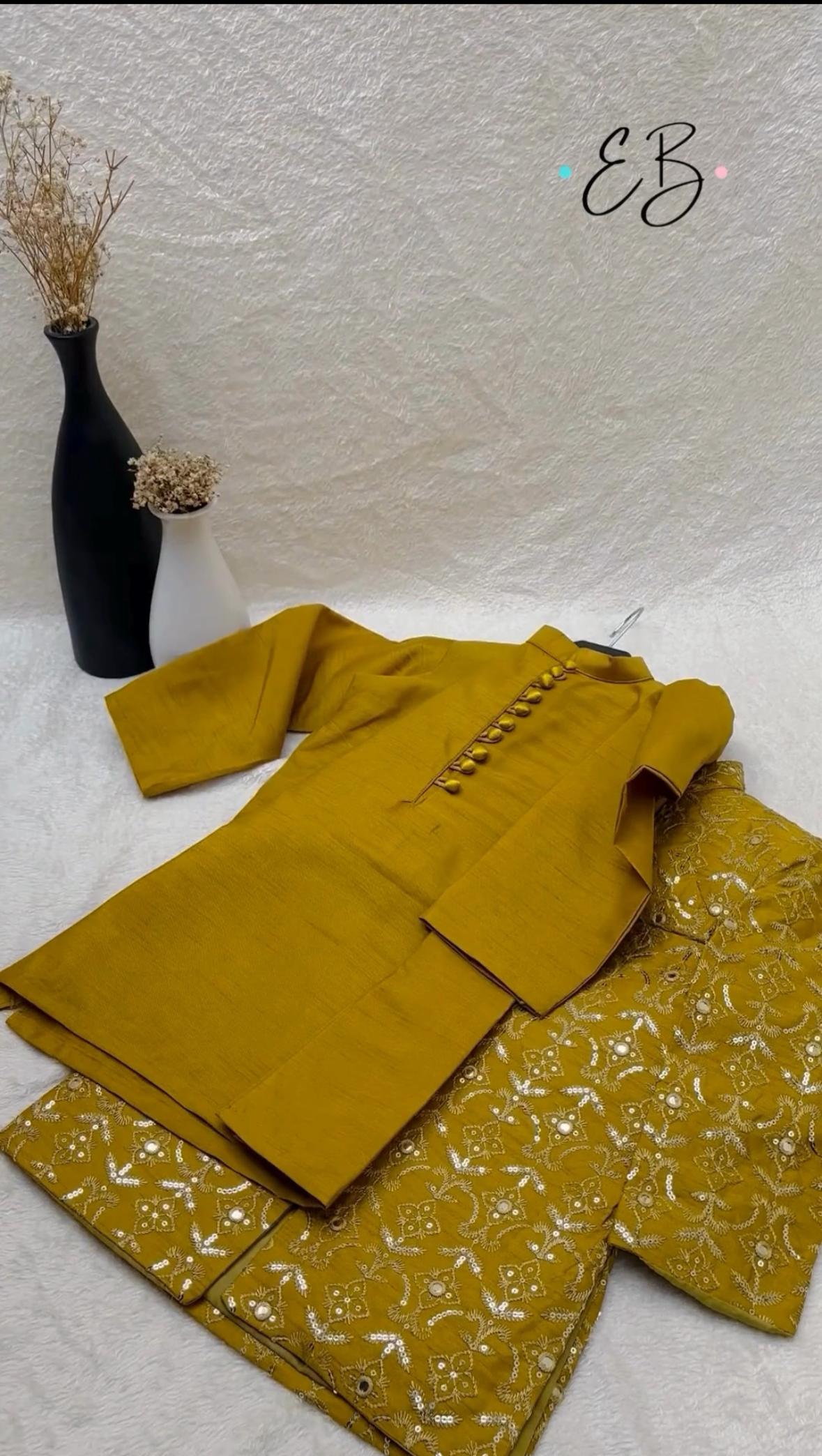 Yellow Embroidered Sherwani Suit