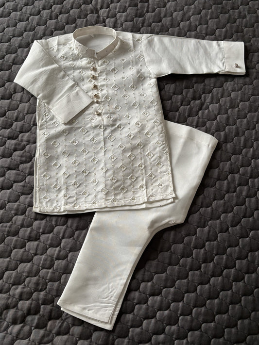 White Embroidered Kurta Pajama