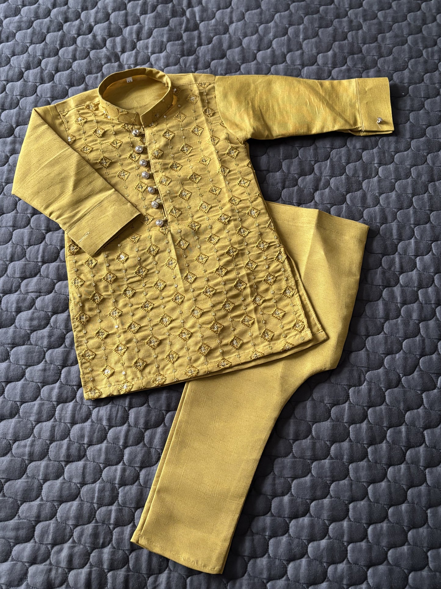 Yellow Embroidered Kurta Pajama