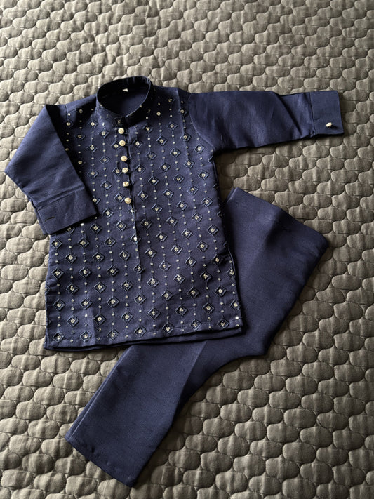 Blue Embroidered Kurta Pajama