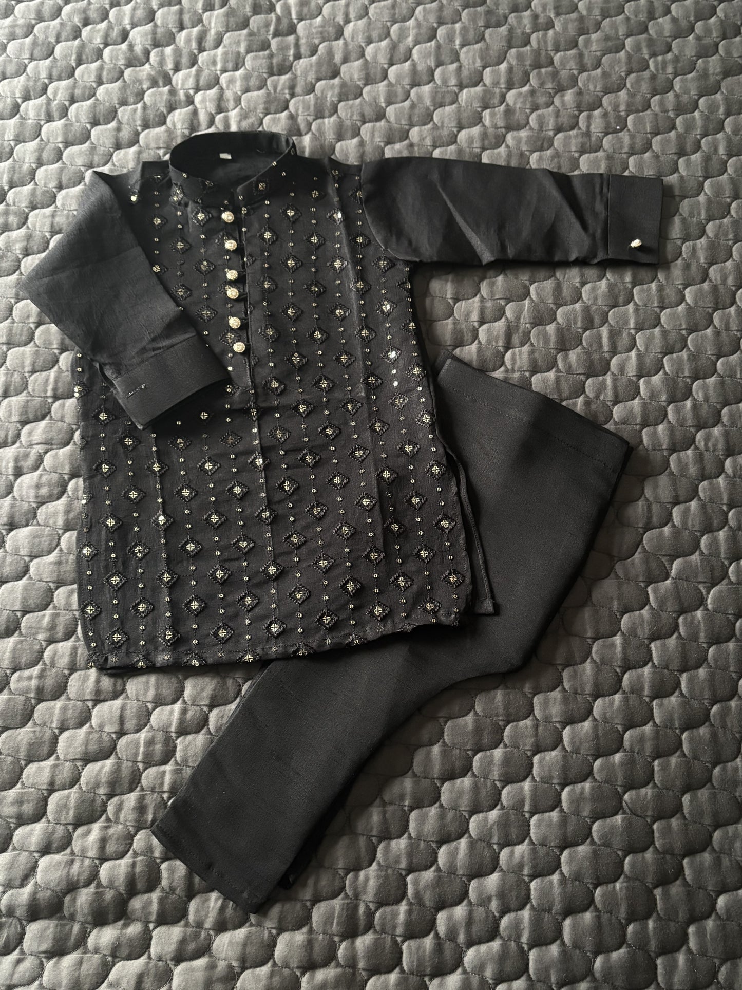 Black Embroidered Kurta Pajama