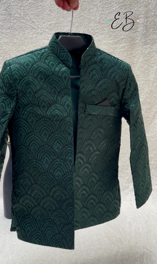 Green Front Open Prince Coat