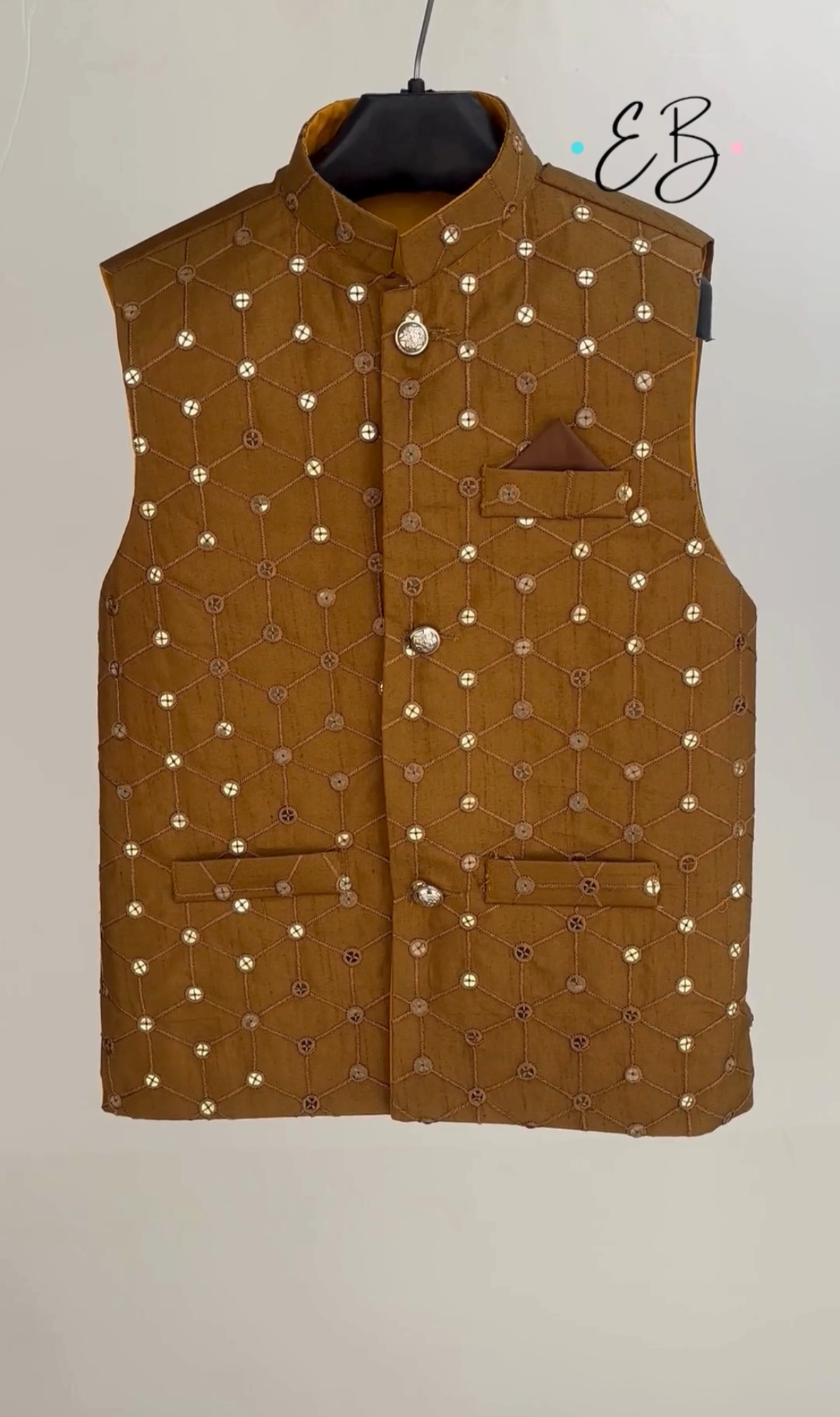 Green Sequins Waistcoat