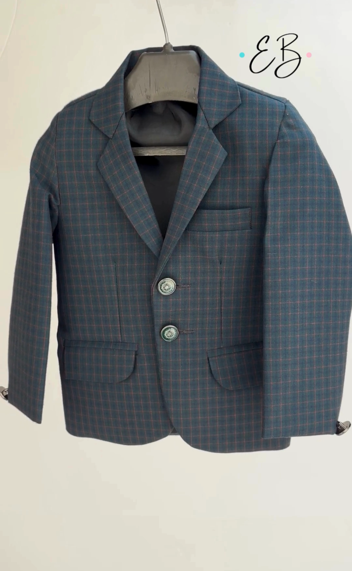 Blue Checkered Lines Blazer