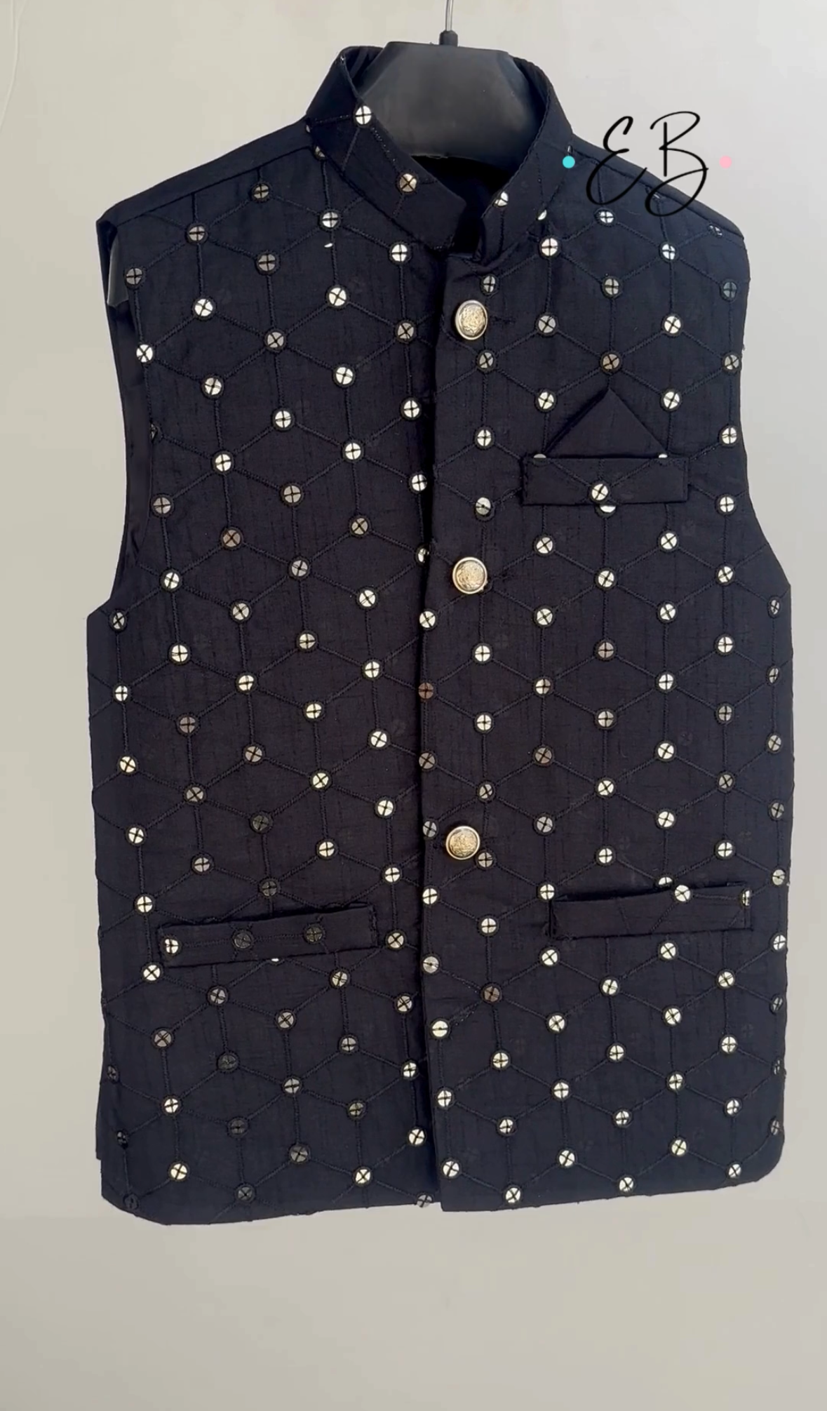 Green Sequins Waistcoat