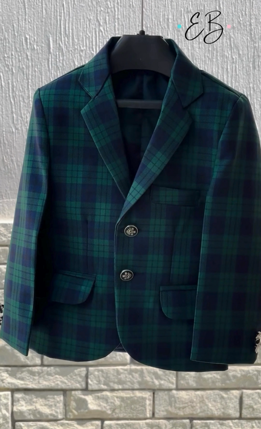 Green Checkered Blazer