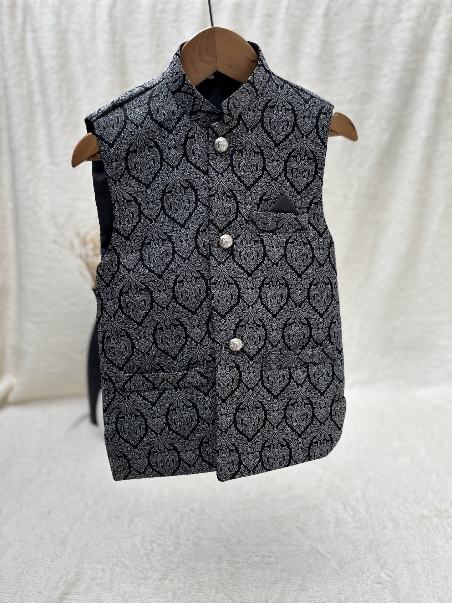 Gray Banarsi Waistcoat