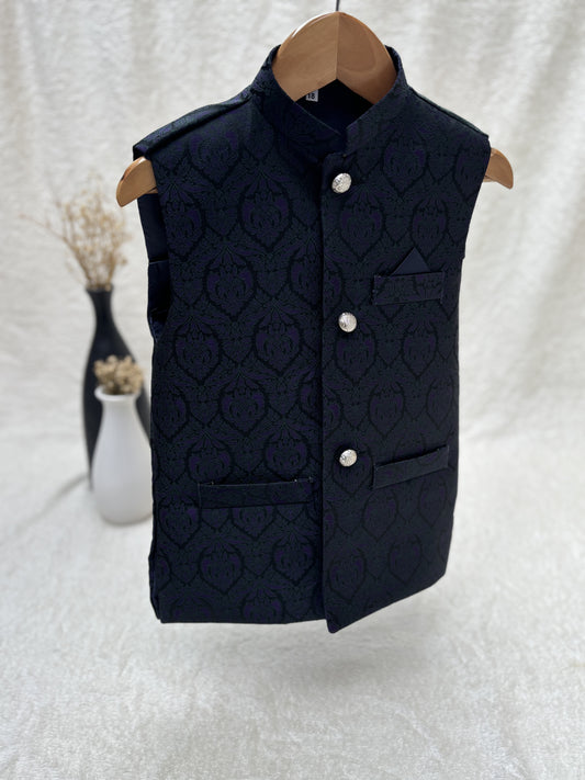 Blue Banarsi Waistcoat