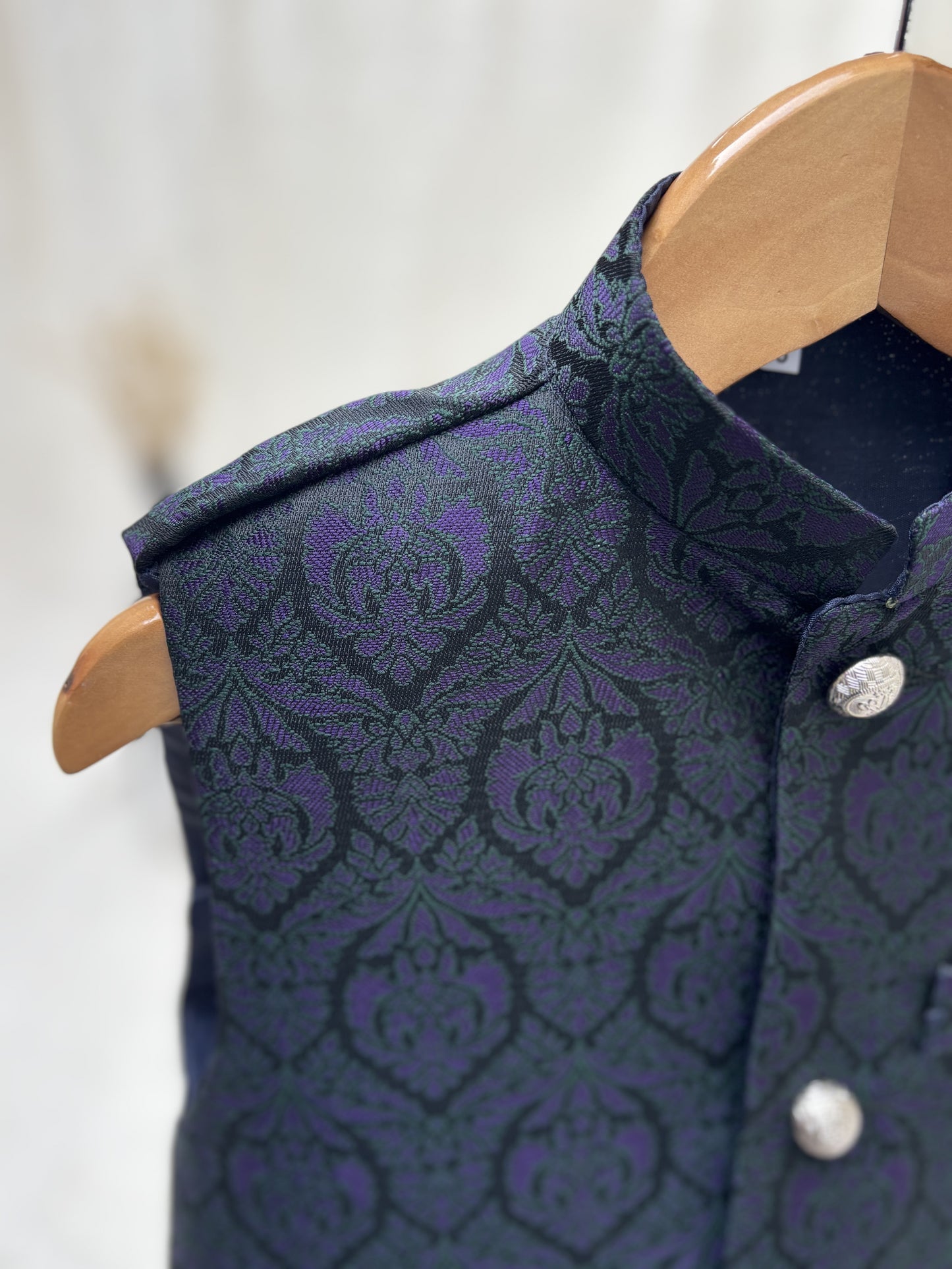 Blue Banarsi Waistcoat